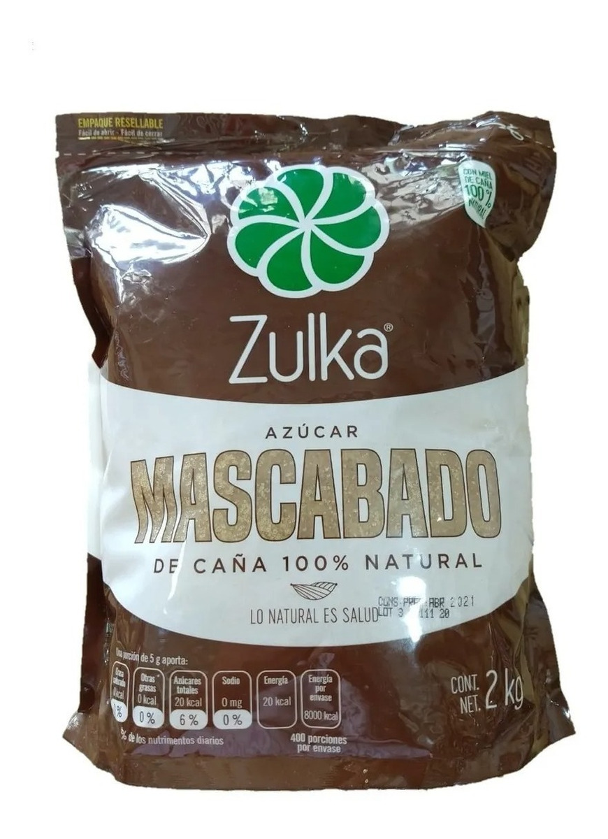 Azucar Mascabado Con Miel De Caña 100% Natural 2 Kg Zulka Se