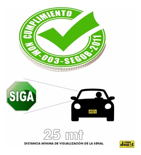 Letrero Señalética Siga 3d Octagonal Aragonmx 40 X 40 Cm