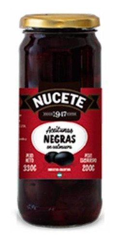 Imagen 1 de 1 de Aceitunas Negras Enteras 5 Nucete Frasco 330 Gr