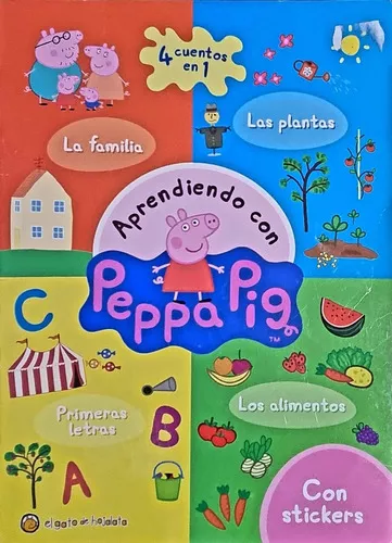 Aprendiendo Con Peppa 4 Cuentos En 1 + Stickers, De Peppa Pig