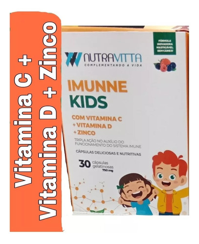Imunidad Infantil Vitamina C + D + Zinco - Caps. Masticable