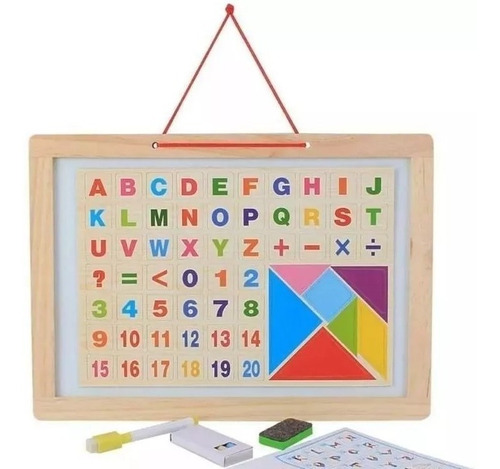 Pizarron Didactico Doble Cara, En Madera 44x33 Cm.