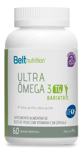 Ultra Omega 3 Tg Bariatric - 60 Capsulas - Beltnutrition Sabor Encapsulado