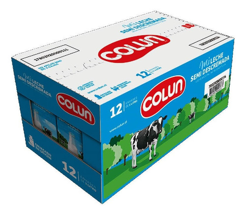 Pack Leche Semidescremada Colun 12 Un De 1 L