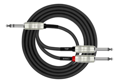 Kirlin Cable Conector Estereo Overol Doble 14  Negro