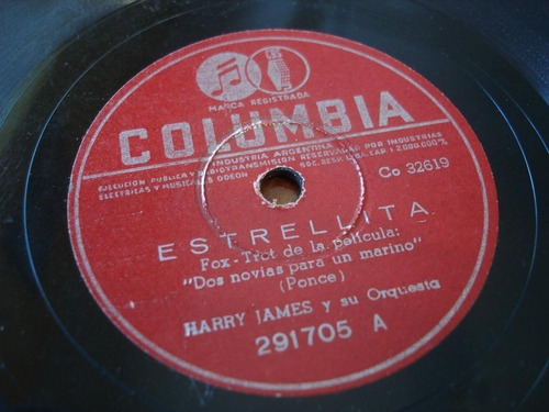 Pasta Harry James Y Su Orquesta Columbia 32597 291705 C59 