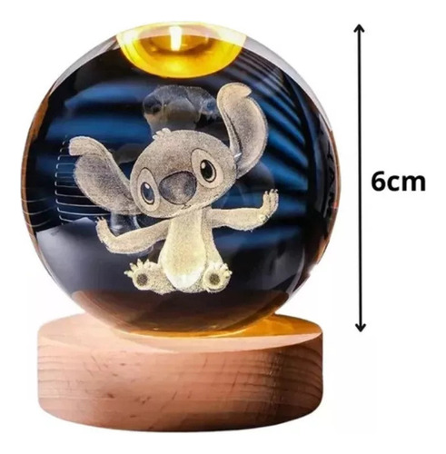 Lámpara De Mesa Led Stitch Sua Elegance Crystal Ball, 2 Unid