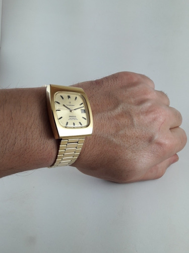 Espetacular Omega Constelation Automático Âmbar Raridade