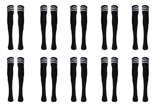 10 Pairs Of Girls Soccer Socks Above The Knee (p