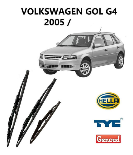 Escobillas Kit X3 Volkswagen Gol Power Desde 2005 - Roar