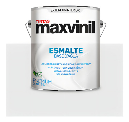 Base Água Tinta Esmalte Maxvinil 3,6 Sem Cheiro Cor Platina