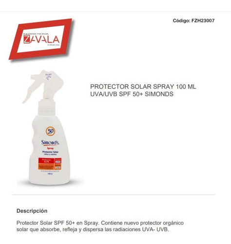 Imagen 2 de 3 de Pack 4 Protector Solar Spray 100 Ml Uva/uvb Spf 50+ Simonds