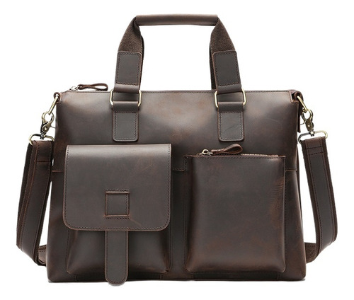 Cowhide Men's Briefcase/handbag 14 Inch Computer Bag