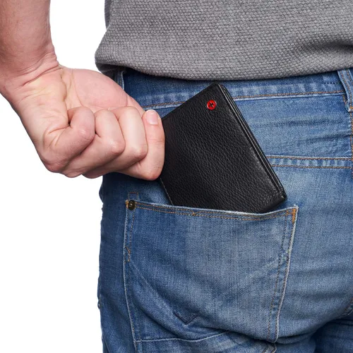 Alpine Swiss Cartera De Piel Auténtica Para Hombre, Delgada,