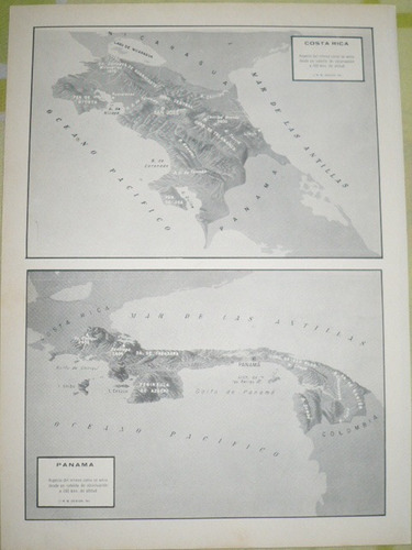 Mapa Antiguo De Costa Rica Y Panama