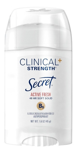 Secret Clinical Desodorante Antitranspirante Active Fresh Fragancia Active Fresh