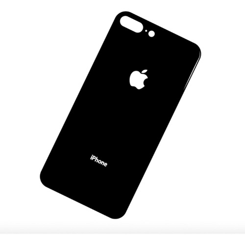 Vidrio Trasero Para iPhone 8 Plus Negro Sin Logo