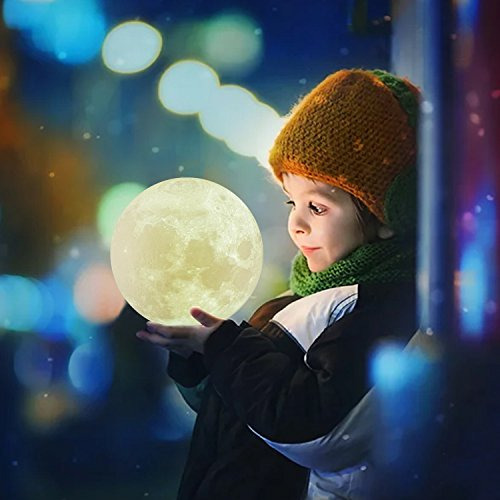 Lámpara De Luna Logrotate, Luz Nocturna Led 3d De 16 Colores
