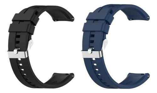 Kit Pulseiras New 20mm Compatível Xiaomi Amazfit Bip 3 A2172 Cor Preto-azul