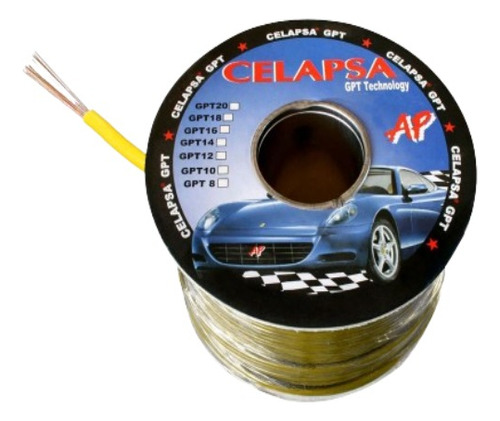 Cable Automotriz N°16awg Amarillo Gpt-16a Celapsa X Rollo