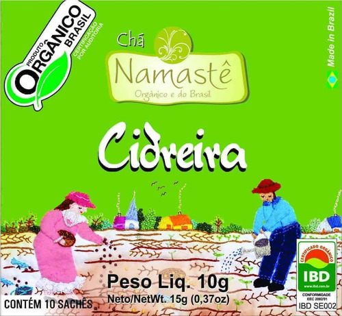 Chá De Cidreira Orgânico Namastê 10 Sachês Kit 3x