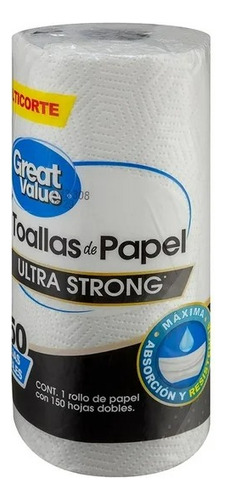 7 Pzas Toallas De Papel Great Value Multicorte Ultra Strong