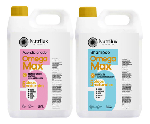 Shampoo Y Acondicionador Omega Max Acido Nutricion Brillo Hd