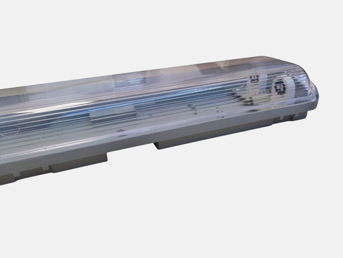 Plafón Listón Estanco 2x18w Ip65 1.20 Mts S/tubo Estructura Transparente