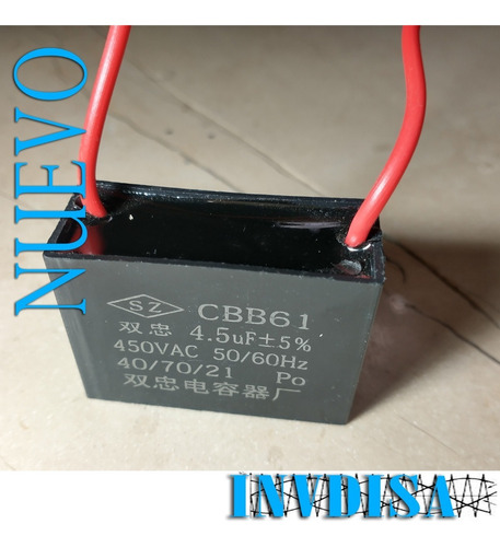 Cbb61 4.5uf 450vac Condensador De Arranque - N U E V O