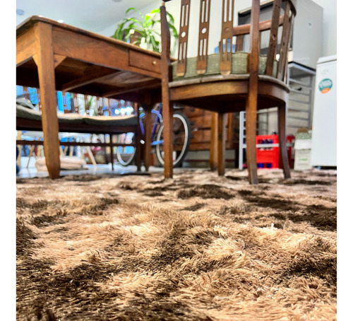 Alfombra Pelo Largo Costa Oro Shaggy Color Marrón Felpudo - De 2m X 1.5m 2 M 1.5 M Felpudo Marrón