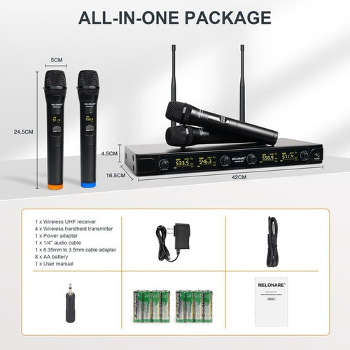 Sistema De Microfono Inalambrico Uhf, Microfono Inalambrico