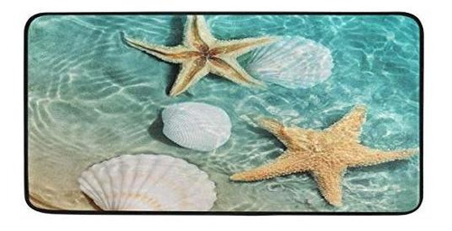 Doormat Area Rug Starfish Seashell En La Playa Para Bn2qw