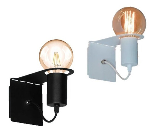 Imagen 4 de 7 de Aplique Pared 1 Luz + Led Filamento E27 Moderno Vintage