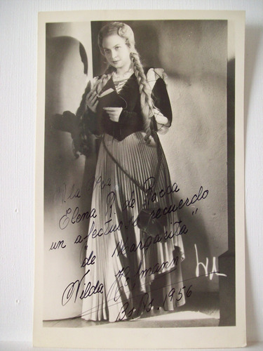 Adp Firma Autografo Nilda Hofmann Fotografia Dedicada 1956