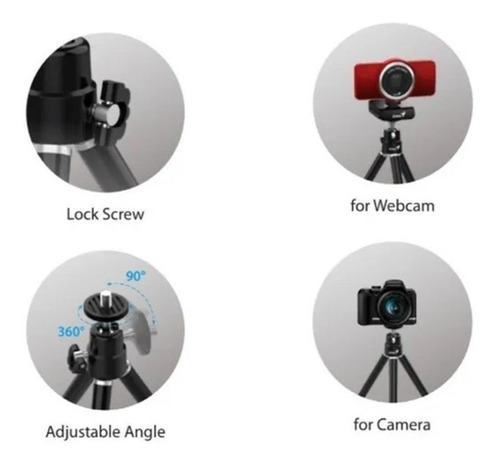 Mini Tripode Genius Para Camara Web 22cm 69 Gramos Metal