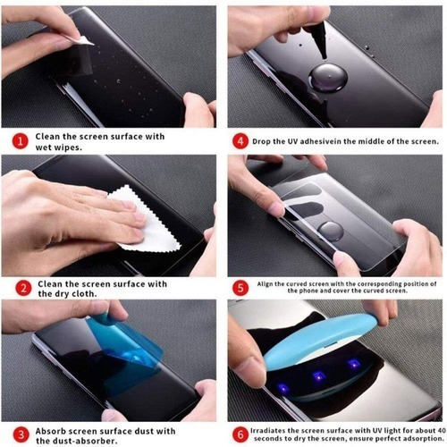 Imagen 6 de 7 de iPhone XS Max Protector De Pantalla Cerámica Uv 5d Full Glue