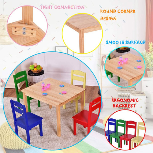 Juego De Mesa Y Silla Para Niño Muebles Preescolares
