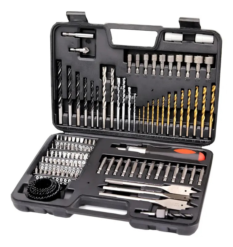 Kit Brocas YUHUI 111 Peças Aço Carbono Madeira/Metal