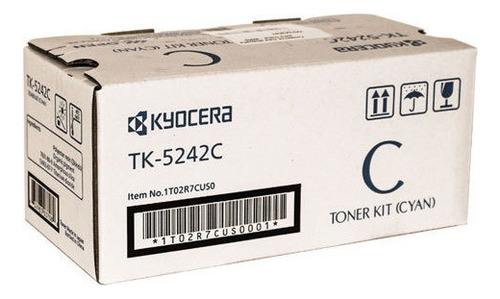 Cartucho De Toner Kyocera Tk-5242c Cyan 3000 Paginas /v /v Tinta Cian