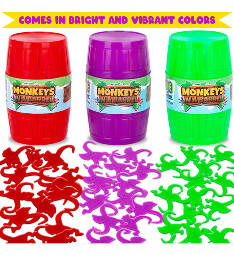 Juego Barrel Of Monkeys Con 3 Barriles Y 30 Monos