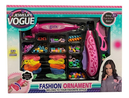 Set Peluquería Juguete Trenzador Mostacillas Cabell Infantil