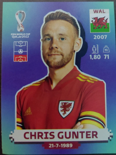 Lamina Album Mundial Qatar 2022 / Chris Gunter / Gales 7