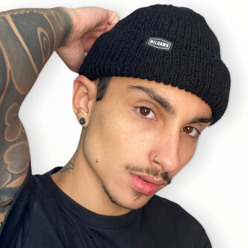  Gorro Rasa Marinheiro Canelado Touca Docker Curta Tricô Lã
