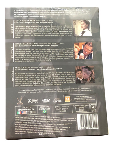 Box 3dvds O Cinema De Luchino Visconti Digistack Lacrado