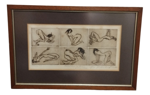 Cuadro Decorativo Mujer Desnuda Firmado Año 1.970 Mide 45cm