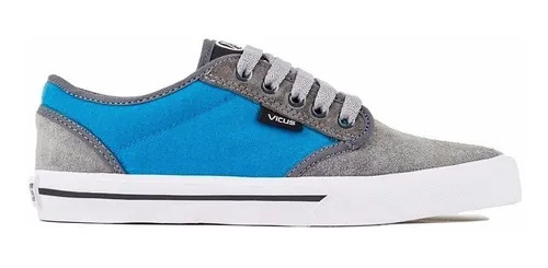Zapatilla Vicus Folk Azul Con Gris Descarne Original