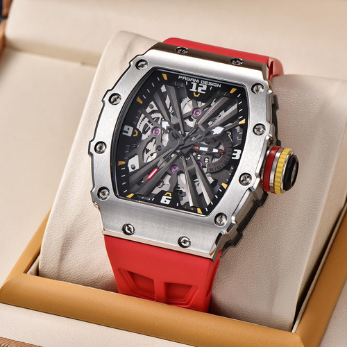 . Reloj De Cuarzo Resistente Al Agua Pagani Design, Par Rojo