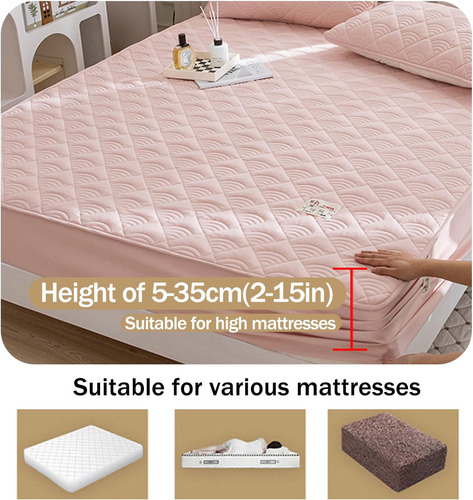 Protector De Colchón Impermeable, Fundas Para Colchones Cafe_wifi Matrimonial 138*200+35cm