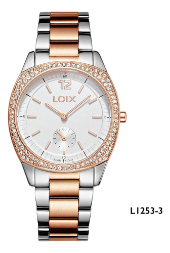 Reloj Mujer Loix®  L1253-3 Plateado Con Oro Rosa