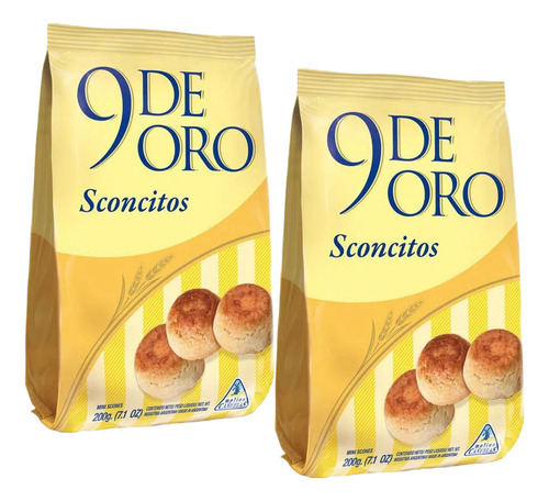Pack X2u Galletitas Sconcitos 9 De Oro 200g
